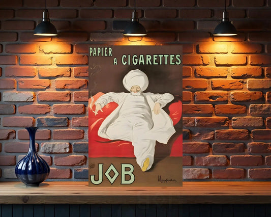 JOB Cigarette Paper Orientalist Design Vintage Metal Tabela