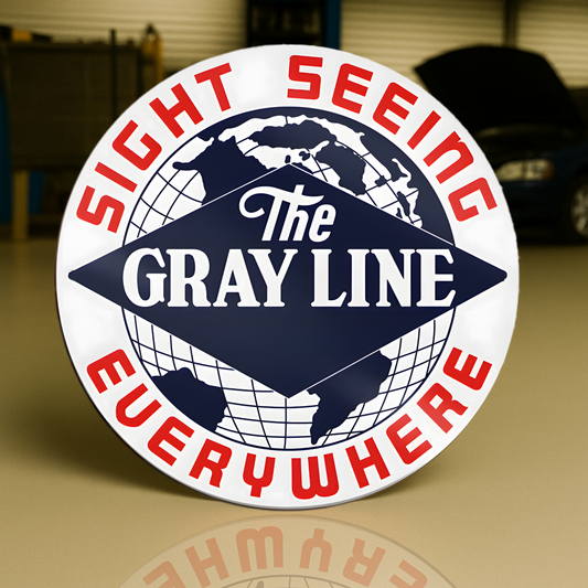 The Gray Line Sightseeing Everywhere Travel Agency Metal Tabela