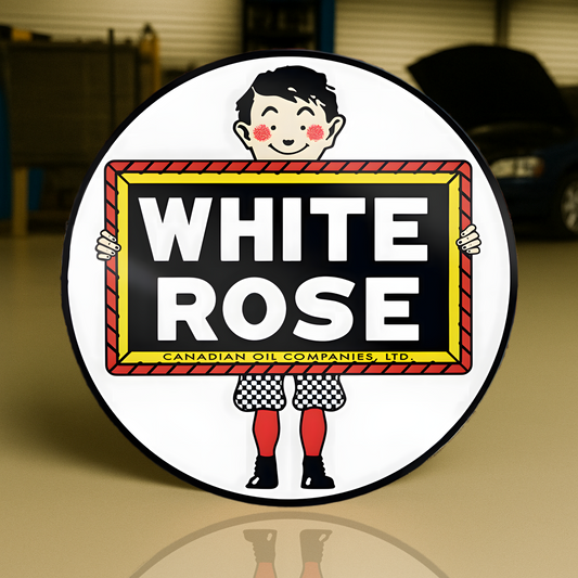 White Rose Gasoline Canadian Oil Metal Tabela