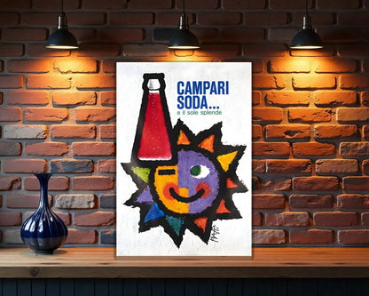 Campari Soda Italian "E il sole splende" Metal Tabela