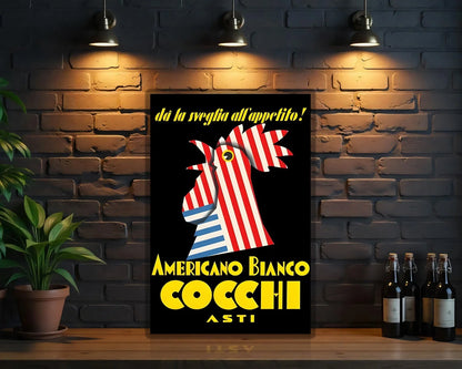Americano Bianco Cocchi Asti Metal Tabela