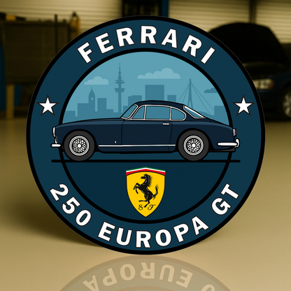 Ferrari 250 Europa GT Maranello's Grand Touring Icon (1954) Metal Tabela