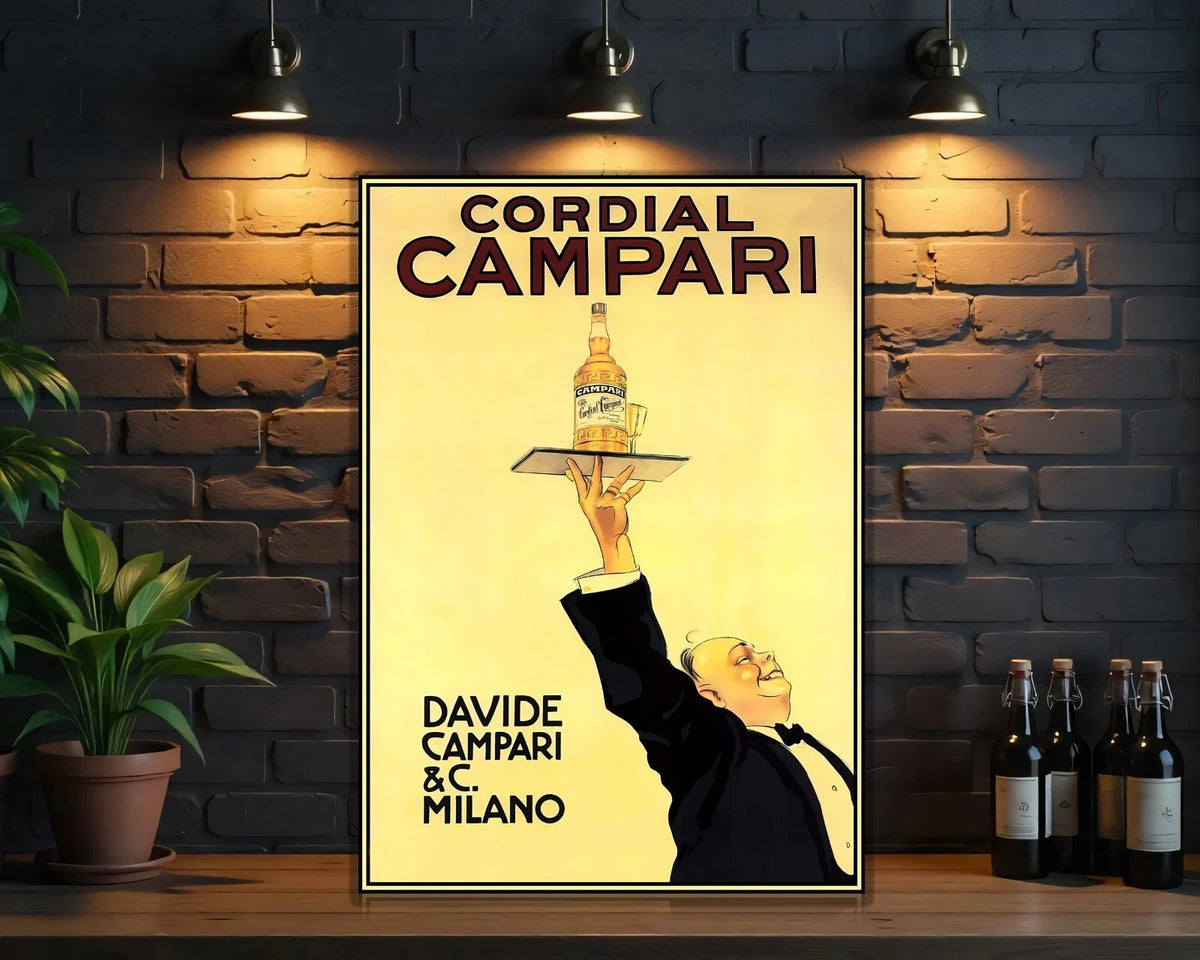 Campari Cordial Elegant Waiter Metal Tabela