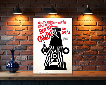 Campari Bitter Distrattamente Futurist Depero Metal Tabela