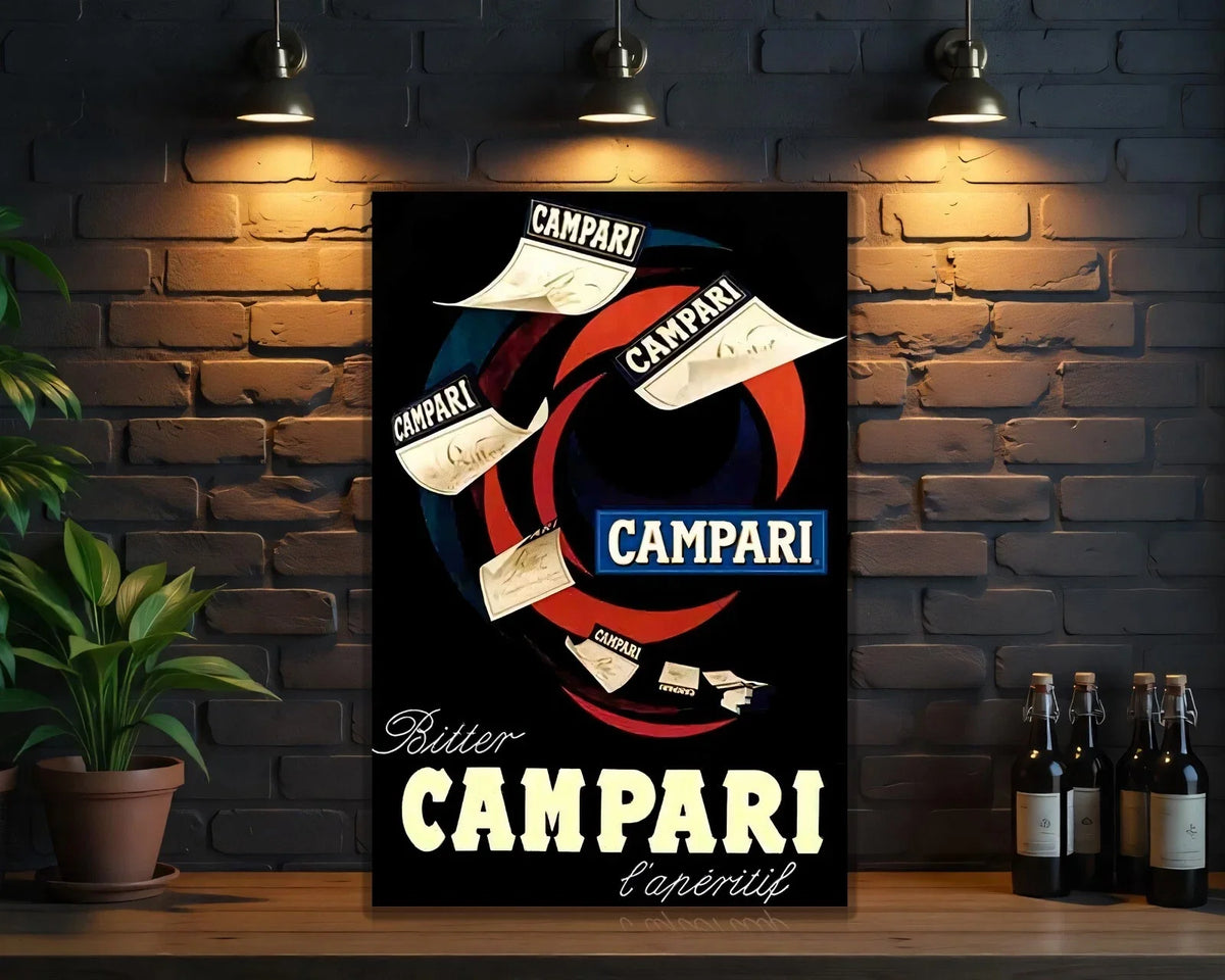 Campari Bitter Spiral - Dynamic Vintage Wall Metal Tabela