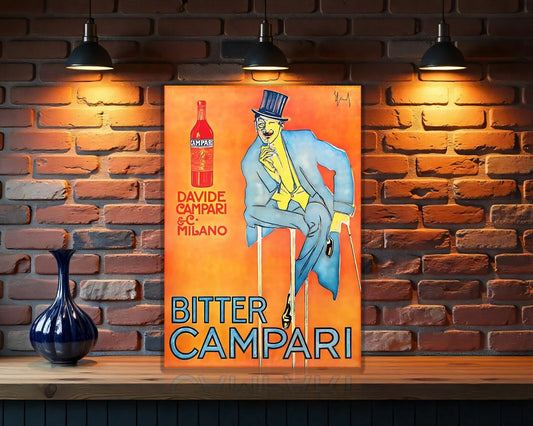 Campari Bitter Milano - Elegant Gentleman Edition Metal Tabela