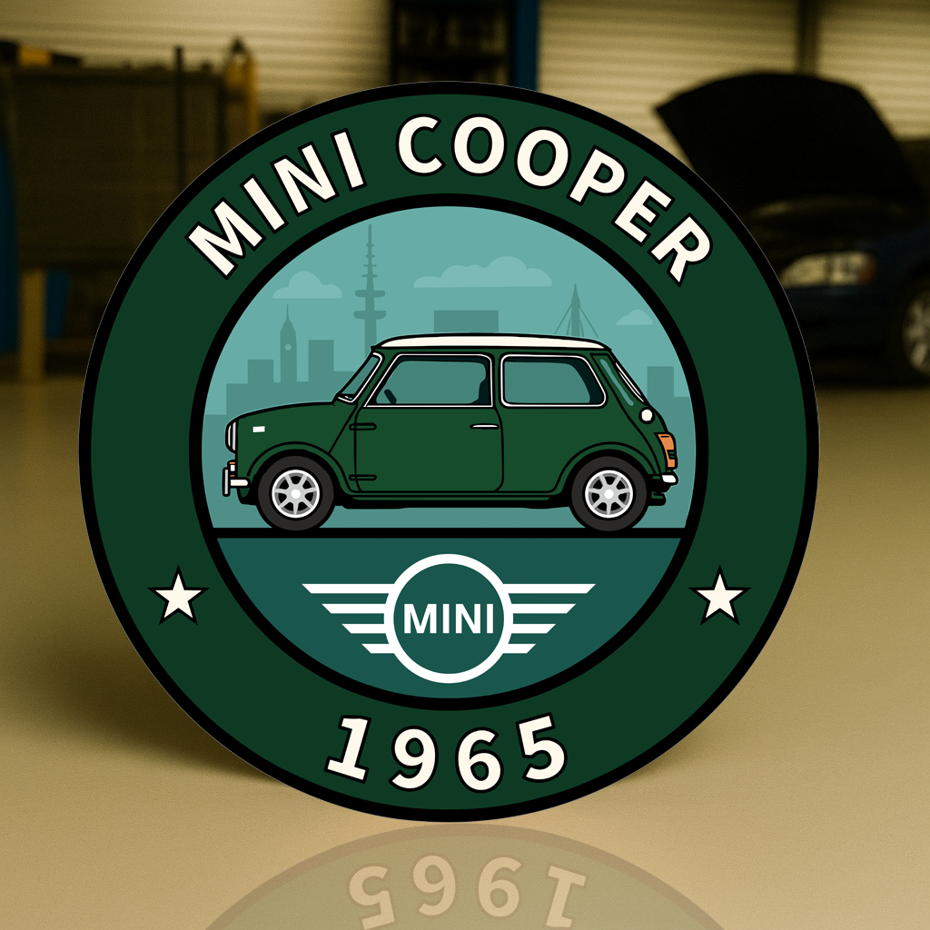Mini Cooper 1965 British Racing Green Edition Metal Tabela