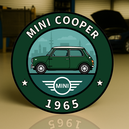 Mini Cooper 1965 British Racing Green Edition Metal Tabela