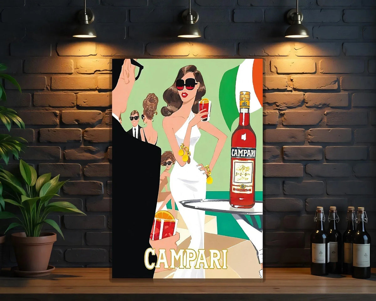 Campari Jet - Set Glamour - Modern Italian Summer Version Metal Tabela