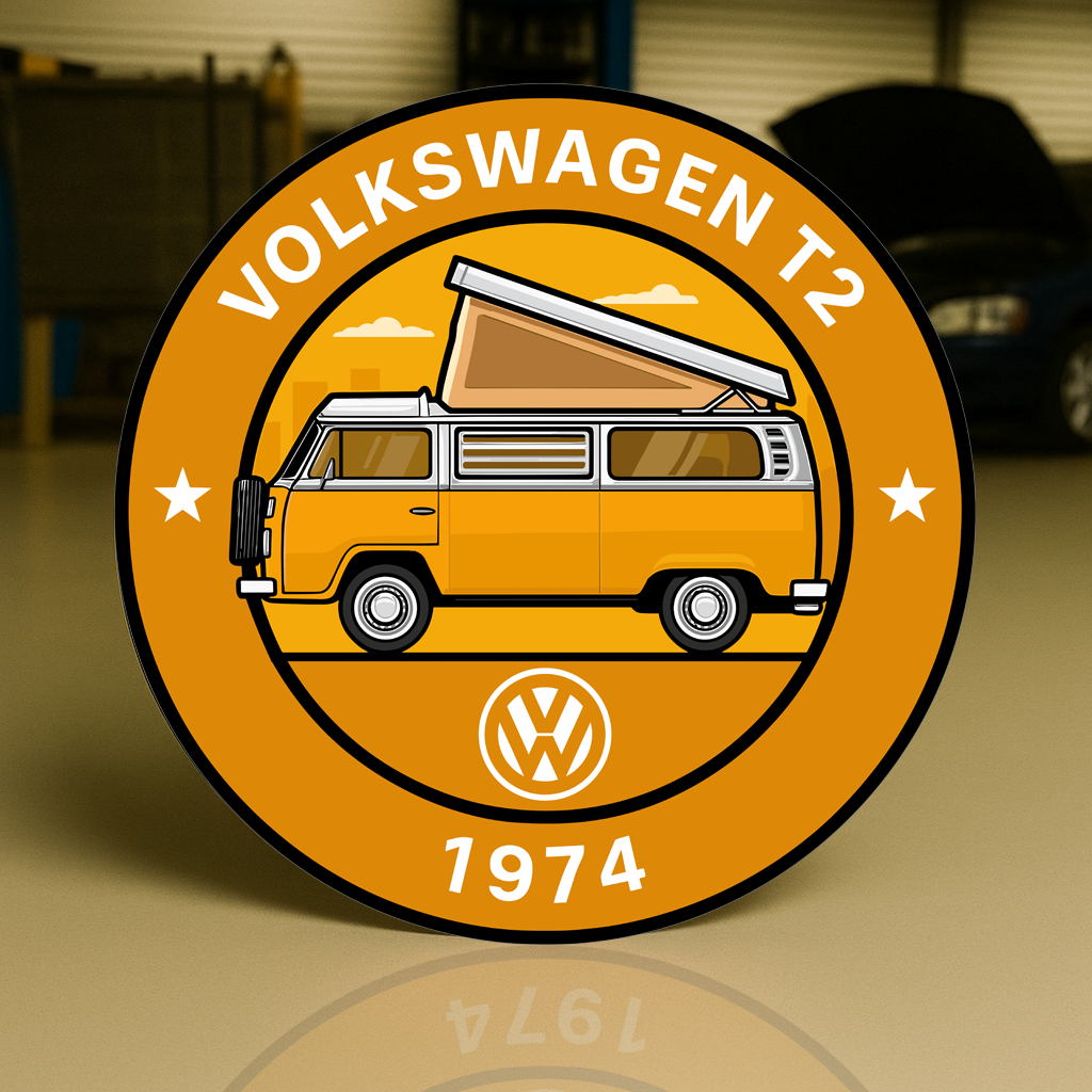 Volkswagen 1974 T2 Camper Westfalia Edition Metal Tabela