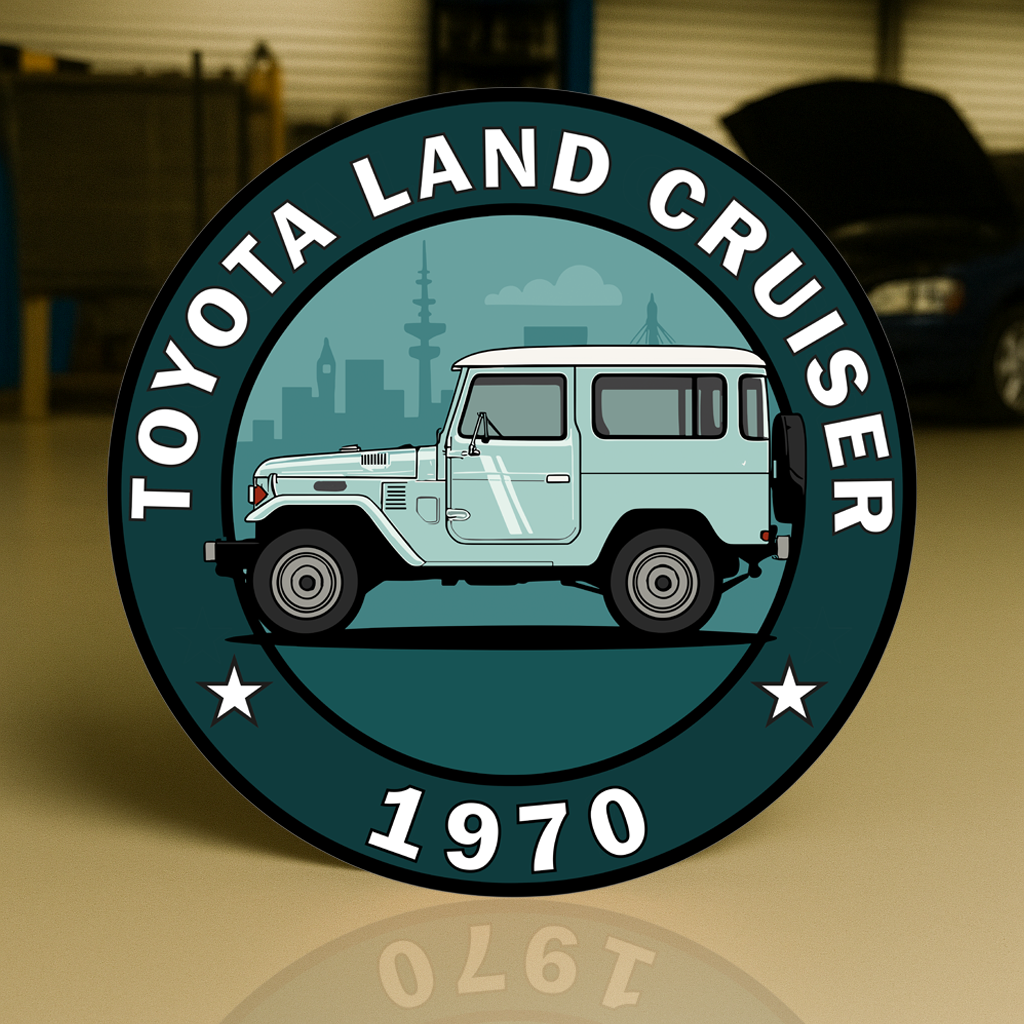 Toyota Land Cruiser 1970 FJ40 Side Profile Metal Tabela