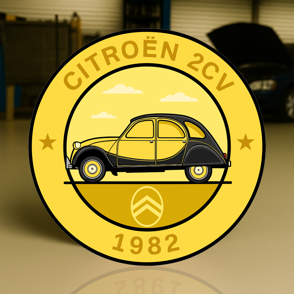 Citroën 2CV (1982) The French Icon of Simplicity Metal Tabela