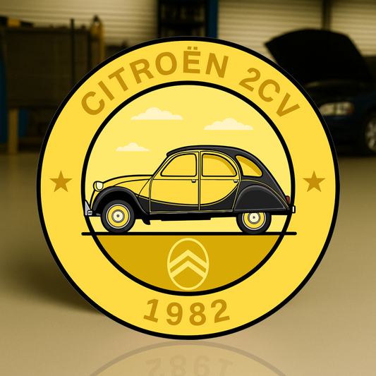 Citroën 2CV (1982) The French Icon of Simplicity Metal Tabela
