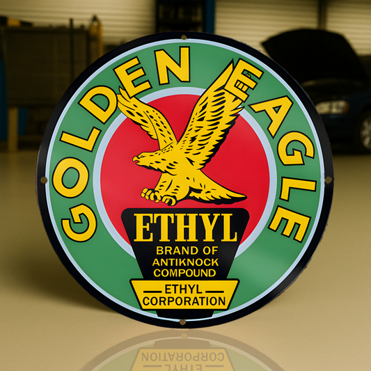 Golden Eagle Ethyl Gasoline Metal Tabela