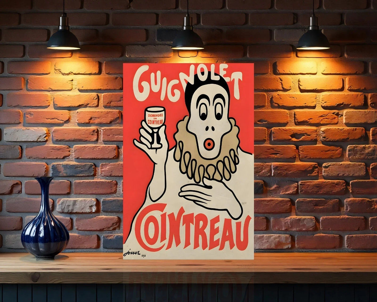 Guignolet Cointreau French Clown Liquor Design Metal Tabela