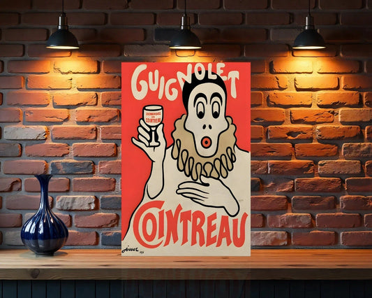 Guignolet Cointreau French Clown Liquor Design Metal Tabela