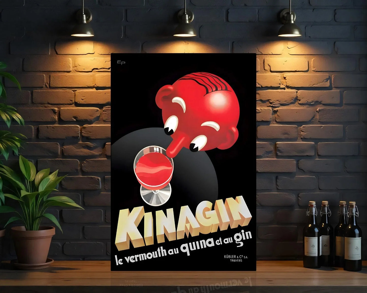 Kinagin Vermouth Mid - Century French Quinine & Gin Metal Tabela