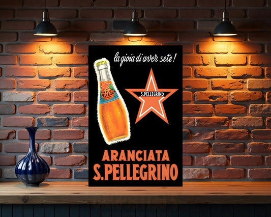 Aranciata S.Pellegrino italian Sparkling Soda Metal Tabela