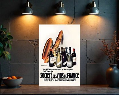Société des Vins de France Classic French Wine AD Metal Tabela