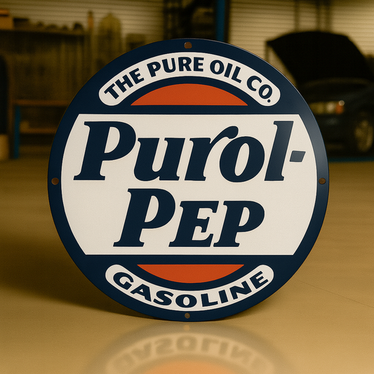 Purol - Pep Gasoline The Pure Oil Co. Metal Tabela