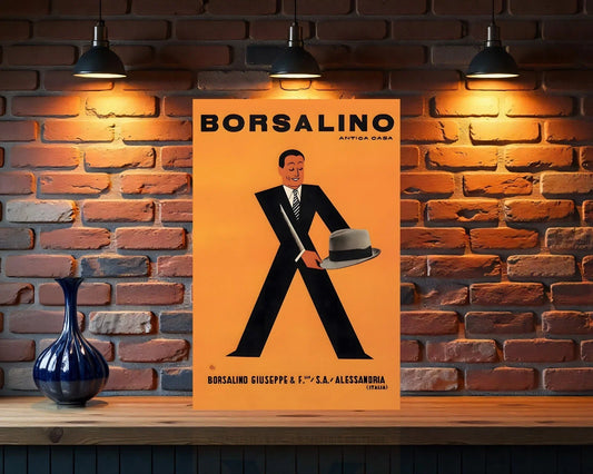 Borsalino Vintage Style Metal Tabela