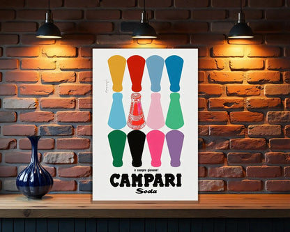Campari Soda Pop "È Sempre Giovane!" Metal Tabela
