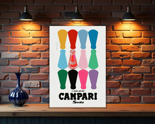 Campari Soda Pop "È Sempre Giovane!" Metal Tabela