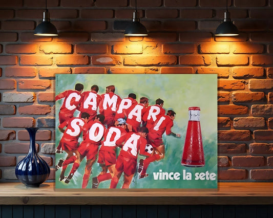 Campari Soda Football "Vince La Sete" Metal Tabela
