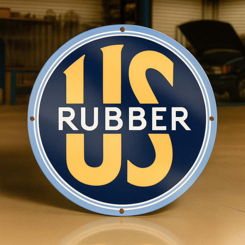 US RUBBER Vintage Industrial Wall Metal Tabela