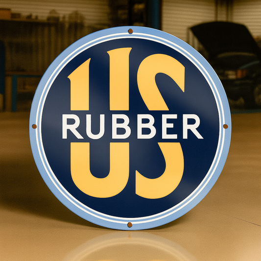 US RUBBER Vintage Industrial Wall Metal Tabela