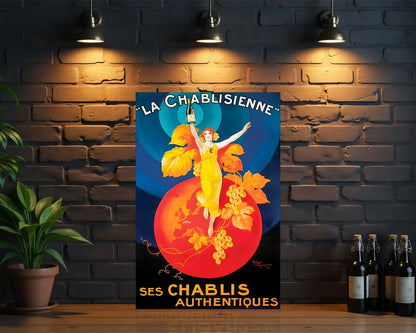 La Chablisienne French Wine Metal Tabela