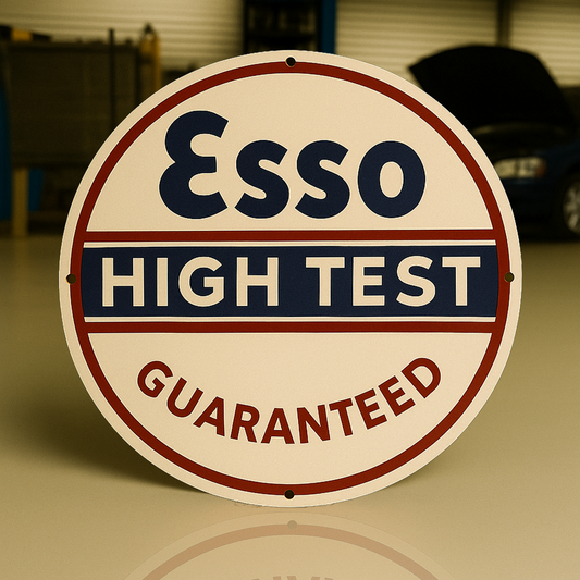 Esso High Test Guaranteed Gas Station Metal Tabela