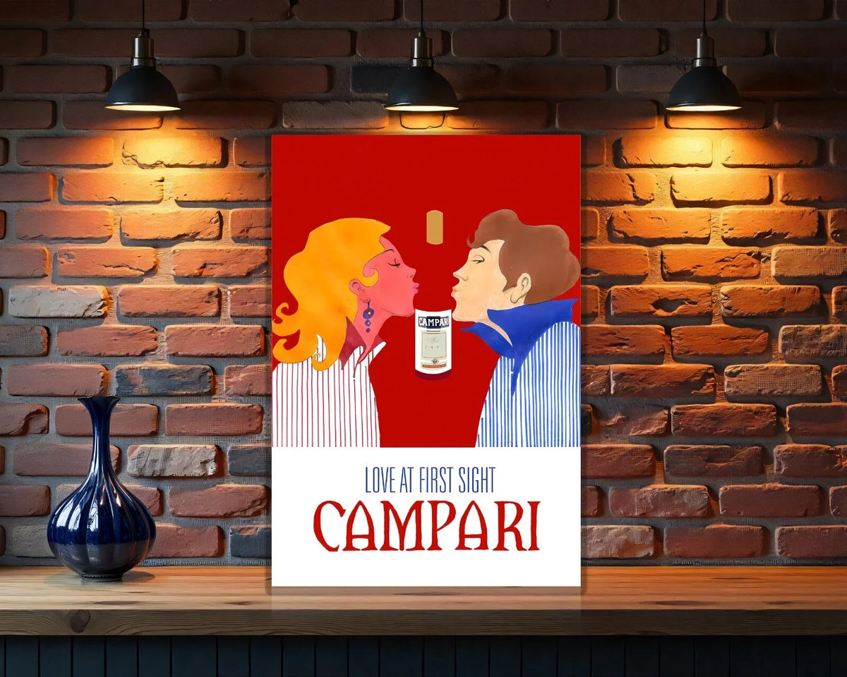Campari "Love at First Sight" Retro Pop Metal Tabela