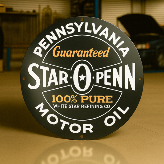 Star O Penn Motor Oil Metal Tabela