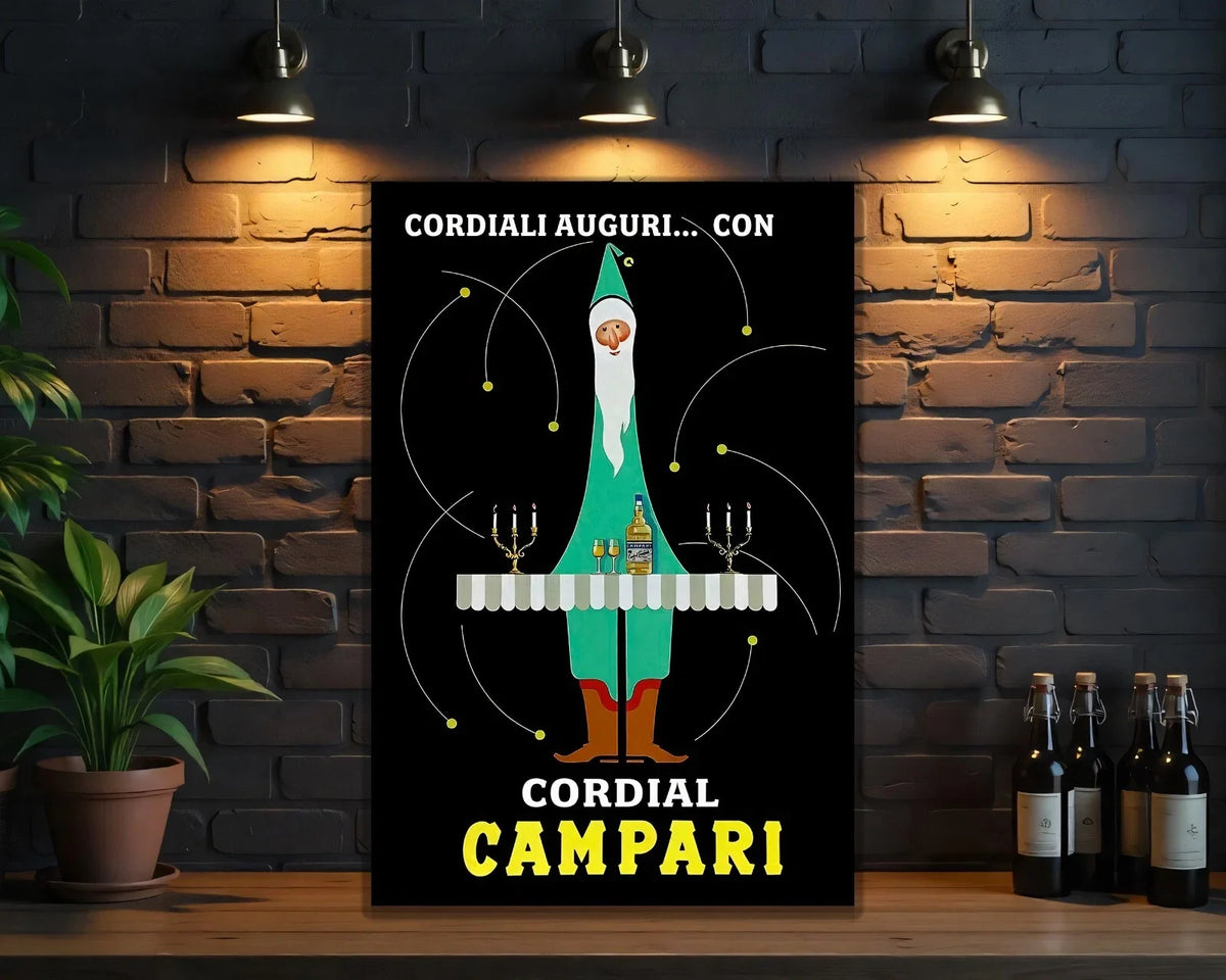 Campari Whimsical Italian Cordial Holiday Metal Tabela