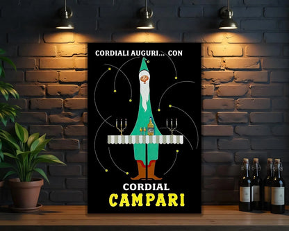 Campari Whimsical Italian Cordial Holiday Metal Tabela