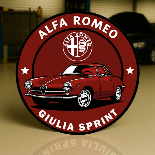 Alfa Romeo Giulia Sprint Timeless Italian Elegance Metal Tabela