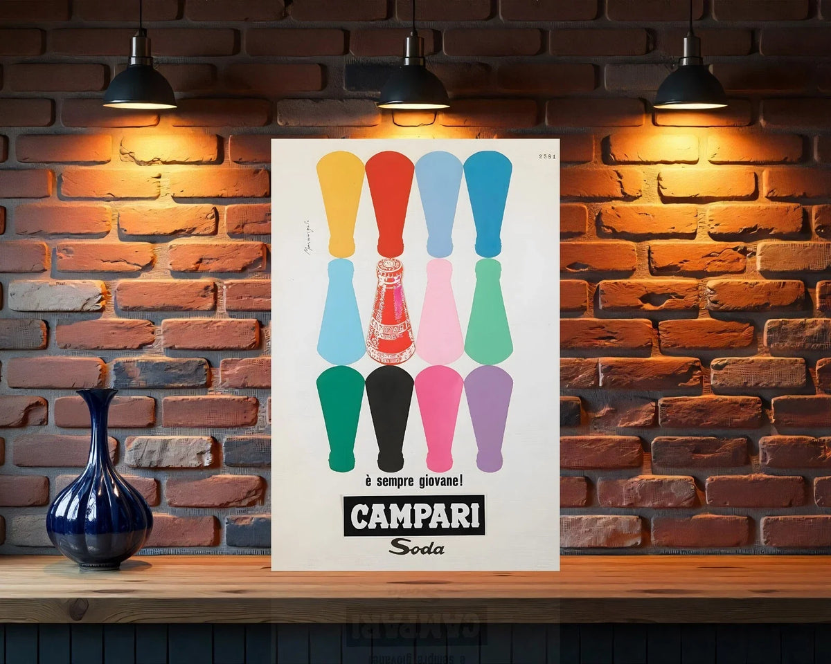 Campari SODA Vintage Italian Metal Tabela
