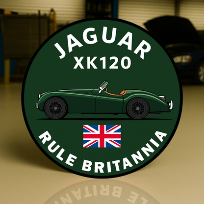 Jaguar XK120 Rule Britannia Metal Tabela