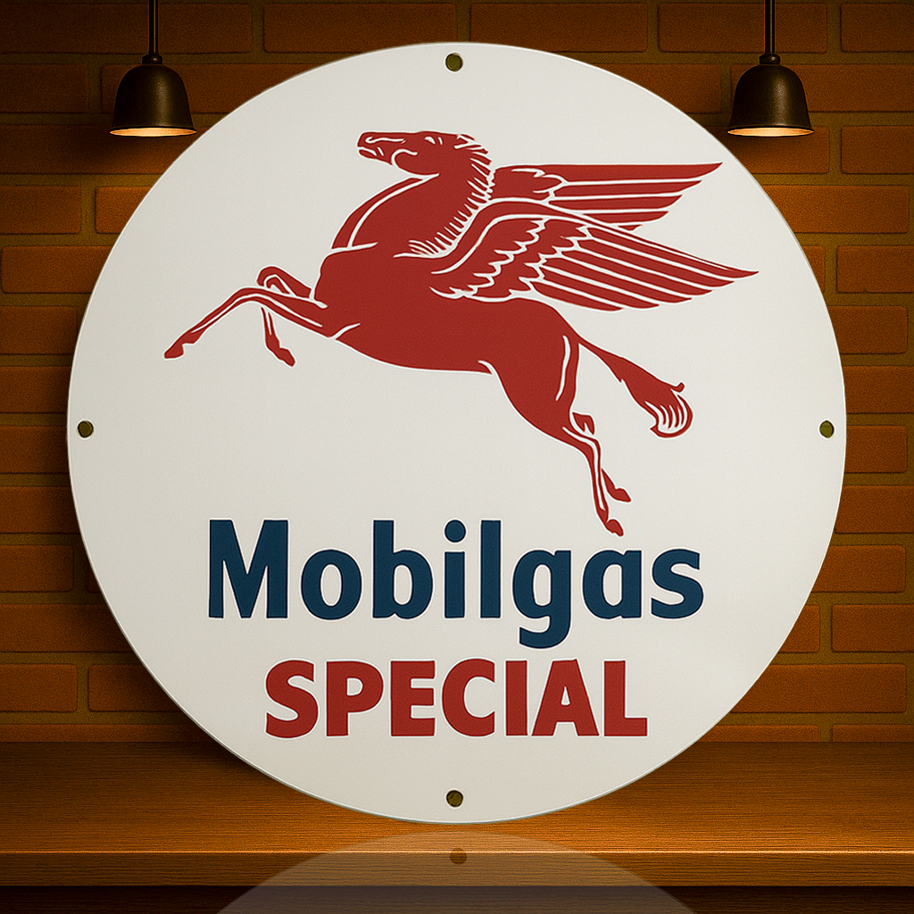 Mobilgas Pegasus - Mobil Oil Gas Station Metal Tabela