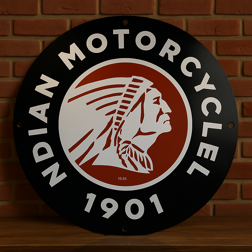 Indian Motorcycle 1901 Vintage Metal Tabela