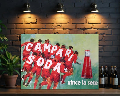 Campari Soda Football "Vince La Sete" Metal Tabela