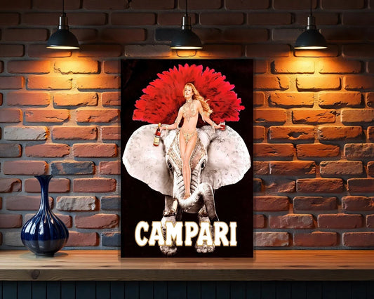 Campari Showgirl & Elephant - Burlesque Edition Metal Tabela