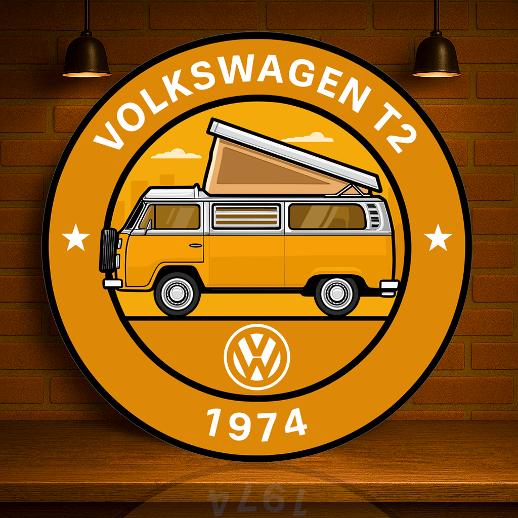 Volkswagen 1974 T2 Camper Westfalia Edition Metal Tabela
