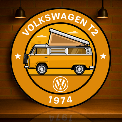 Volkswagen 1974 T2 Camper Westfalia Edition Metal Tabela