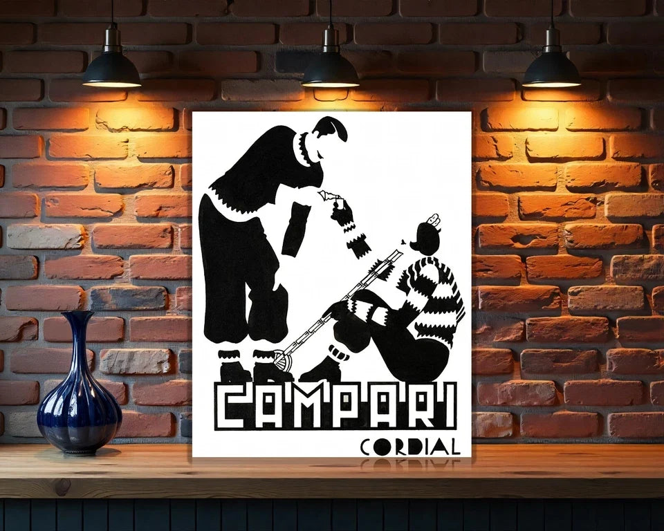 Campari Cordial Winter Ice Skating Deco Metal Tabela