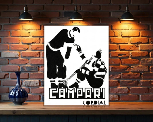 Campari Cordial Winter Ice Skating Deco Metal Tabela