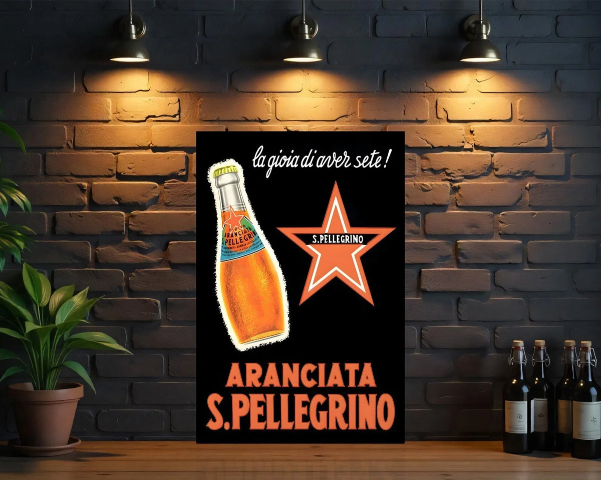 Aranciata S.Pellegrino italian Sparkling Soda Metal Tabela