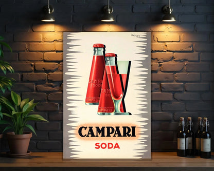 Campari Soda Vintage Retro Italian Beverage Metal Tabela