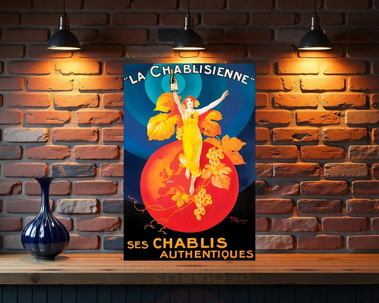La Chablisienne French Wine Metal Tabela